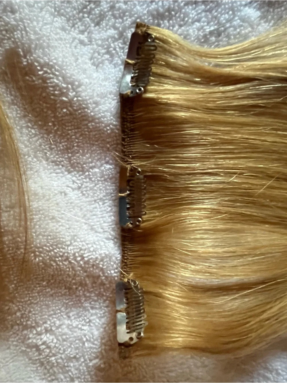 Human Blonde Clip-In Hair Extensions - Natural Blonde 15”
